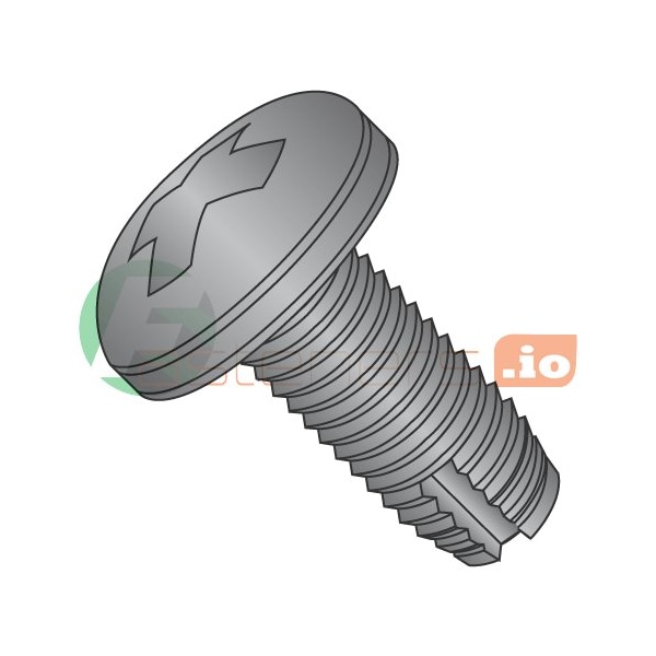 Newport Fasteners Thread Cutting Screw, #8-32 x 1/2 in, Black Oxide Steel Pan Head Phillips Drive, 10000 PK 931404 - main